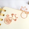 12st / set Rose Gold Cat Paper Clips Cute Kawaii Bookmark Memo Clip för Office School Supplies Stationery