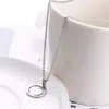 EVERFAST 10 Teil/los Herz Im Kreis Edelstahl Anhänger Halsketten O Kette Colliers Colar Geometrische Minimalistischen Halskette Schmuck SN030