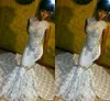 Breading Biding Floral White Sirène Robes Prom Bijouaux Neck Soupliques Appliques Black Girls Pageant Robes Formelles Robes de soirée6153473