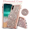 Diamanthüllen für iPhone 14 13 12 11 Pro Max Samsung A30 Note10 S10 Premium Bling 2 in 1 Luxus-Glitzerhüllen mit Opp-Paket