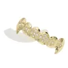 Hip Hop 18K Gold Plated Teeth Grillz Set Top Bottom Mouth Teeth Grills Fashion Removable Dental Grills Jewelry