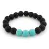 7 Chakra Bracciale in pietra lavica naturale per donna Gioielli elastici Uomo Braccialetti con diffusore di olio essenziale Bracciale con perline Yoga Kimter-B348S FZ