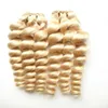 Бразильские свободные волнистые пучки, блондинка, уток человеческих волос, 2 пучка, не Remy, 200 г, 613, отбеливатель, светлые бразильские пучки волос, двойной уток