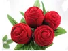 100 sztuk Nowość Czerwona Róża Zaręczyna Obrączka Pudełko Kolczyki Wisiorki Biżuteria Case Hot