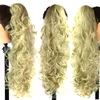 Wholesale-25inch/65cm 220g Women Long Wave Gurly Style Ponytail Claw Claw Pony Cip