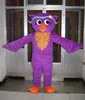Costume de mascotte de hibou violet de haute qualité, dessin animé de vendeur, costume de carnaval fantaisie, livraison gratuite
