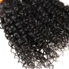 Non Transformés de Cheveux Humains Weave Bundles Cheveux Extension 200g crépus bouclés vierge cheveux Naturel Noir brésilien bouclés vierge armure