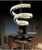 Lâmpadas LED Pingente de Cristal Moderna Regulável Espiral Luzes Pingente Luminária 3 Cores Dimming Lâmpada Pendurada Cafés Hotel Villa Casa Iluminação Interior