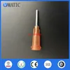 VMATIC Industrial Tips 15G Dispensing Needles Amber Color Glue Dispensing Blunt Needle 1/2 Inch 100PCS