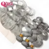 Extension de tissage de cheveux humains vierges brésiliens de couleur grise ombré 3 pièces avec fermeture frontale en dentelle 13x4 noeud blanchi gris Fro4461311