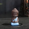 Ceramic boutique tea pet Buddha statue small monk Zisha color sand car jewelry small as auspicious ornaments pet S023