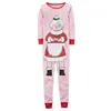 Nya jul pyjamas söta barn set toddler baby tjejer kläder mormor toppar + byxor 2st rosa outfits set barn kläder sömnkläder