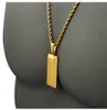Cube Bar Bullion Necklace & Pendant Gold Plated Star Men Hip Hop Dance Charm Franco Chain Hip Hop Golden Jewelry For Gifts