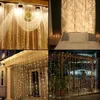 0.6m 1m 3M LED Gordijn String Licht Openlucht Kerstdecoratie Strings voor Bruiloft Verlichting