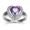10 stks partij LuckyShine Fashion for Loves Heart Rings 925 Sterling Verzilverd Rhinestone Zirkoon Ringen Dames Engagement Sieraden