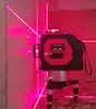 3D Lazer Seviyesi Kırmızı Işın Kendini Tesviye 12 Line Lazer Seviye 360 ​​Dikey ve Yatay Tesviye Çapraz Lazer Araçları Ölçüm Aracı