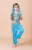 Handgjorda barn mage dance kostymer tjejer bollywood indiska prestanda barn mage dans bellydance tyg hela set 7st