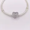 Andy Jewel Authentic 925 Sterling Silver Beads Lavish Heart Charm Charms Fits European Pandora Style Jewelry Bracelets & Necklace 792081FCZ