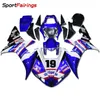 3 gratis gåvor kompletta fairings för yamaha yzf 1000 yzf r12002 2003 injektion plast motorcykel full fairing kit vitblå b26