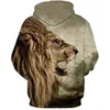 2017 Nuovi Amanti Casual Felpe Con Cappuccio Felpe Pullover Manica Lunga Stampa 3D Tiger Lion Maglione Autunno Inverno Abbigliamento Allentato Spedizione Gratuita