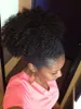 Ny stil mänsklig hår kinky ponytails hårstycken för amerikanska svarta kvinnor afro lockigt ponytail dragsko klämma på ponny svans färger tillgängliga