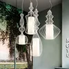 Lampade a sospensione moderne a LED Big Nobles White Black Bird Cage Lampade a sospensione a sospensione Apparecchio Illuminazione per interni per la casa europea americana Droplight