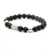 Krachtige sieraden groothandel 8mm facetten zwarte onyx steen met prachtige micro-inlay clear cz rechthoek hart armband