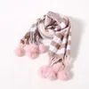 Vendita calda Moda Sciarpa Classica Ragazze Sciarpa invernale Plaid nuovo cotone Nappe Sciarpe per bambini Sciarpa per bambini Bambini Abbigliamento per bambini A7553