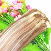 Balayage Ombre 클립 Remy 인간의 머리카락 확장 황금 금발 브라질 머리 8A 뜨거운 머리 100g / 조각