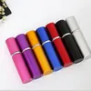 Wholesale 7 Colors 5ml Travel Smooth Aluminium Bottle 5CC Refillable Perfume Atomizer Tubes Fragrance Gass Spray Bottles Home Fragrances clephan