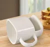 Ceramic Mug White Coffee Tea Biscuits Milk Dessert Cup Tea Cup Side Cookie Pockets Holder For Home Office 250ML KKA3109