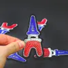 10pcs torre Eiffel lantejaces de lantejoulas para roupa de ferro na transferência applique patch para sacos jeans diy costurar em lantejoulas de bordado