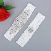 2 Pieces set Sexy Real Picture Pearls Glass Crystals Bridal Garters for Bride Lace Wedding Garters Handmade Cheap Wedding Leg Gart4372551