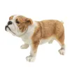 Bulldog تمثال الراتنج الكلب تمثال الحيوانات اليدوية التماثيل الديكور للمنزل والحدائق شاعرية الهدايا