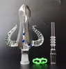 Nouvelle version 14 mm Mini Glass Pipe NC Kit avec Titanium Nail Quartz Toot Fumer Pipe Glass Bongs