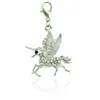 12pcslot mix White Rhinestone Elephants Horse Animal Charms hängen med hummerlås diy för smycken tillverkning accessoarer2841683