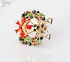 Broche de noël broches multicolore strass émail Bowknot broches de renne pour les femmes fête cadeau de noël bijoux plaqué or