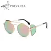Round Sunglasses Women Anti-Reflective Sun Glasses Alloy frame Pink Vintage Personality Sexy UV400 With Box And Cases