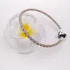 Momentos Pulsera de cuero tejida individual - Perla Auténtica Plata de ley 925 Se adapta a la joyería de estilo Pandora europeo Cuentas de dijes Andy J256O