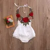 Infant Baby Girls Floral Strampler Set Neugeborenen Body Baby Girls Neckholder Strampler Kinder Overall Baumwolle Baby Kleidung