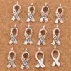 Awareness Hope Ribbon Metal Alloy Charms 150pcs / Lot 7.7x18.6mm Tibetanska Silverhängen Mode Fit Armband Halsband Örhängen L088