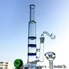 10 pollici Dab Oil Rigs Tubo dritto Bong Water Pipes 14mm Giunto con ciotola Banger al quarzo Tre Perc Glass Water Bong Waterpipe