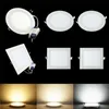 Dimmable Round Square LED Panel Lights 6W 9W 12W 15W 18W 21W 30W 4-5-6-7-8-9-12 Inch Recessed LED Ceiling Light