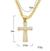 Мужская 14K Золото классический крест кулон крест ожерелье изысканный воды бриллиант