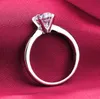 Never fading 1.2ct S925 silver wedding Anel Ring 18K real white gold plated CZ Diamond 4 prong Ring women