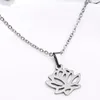 Everfast Fashion Stael Stal Naszyjnik, Nowy Moda Lotus Flower Wisiant Naszyjnik Kobiety Kids Long Chain Party Lucky Gift Sn004