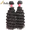 100 حزم شعر غير مجهزة نسجًا بشريًا قابلاً للذوبان 11A مانح واحد عميق موجة مجعد متموجة أعلى جودة البيع بالتجزئة 1PC Bella Hair Extensions حزمة Bella Hair Slays
