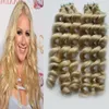 Blonde brasilianische Haarbandverlängerungen Jungfrau Lose Wellenband in Haarverlängerungen Remy 40 Stück