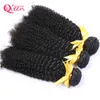 Mongolian Kinky Curly Hair Bundles Mogolian Virgin Human Hair Weaves Double Weft Hair Extensions 3 pcs Natural Color Free Shipping