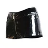 Damen Lustre PVC Shorts Reißverschluss offener Schritt Mini Hotpants Gothic Wet Look Pole Dance Clubwear